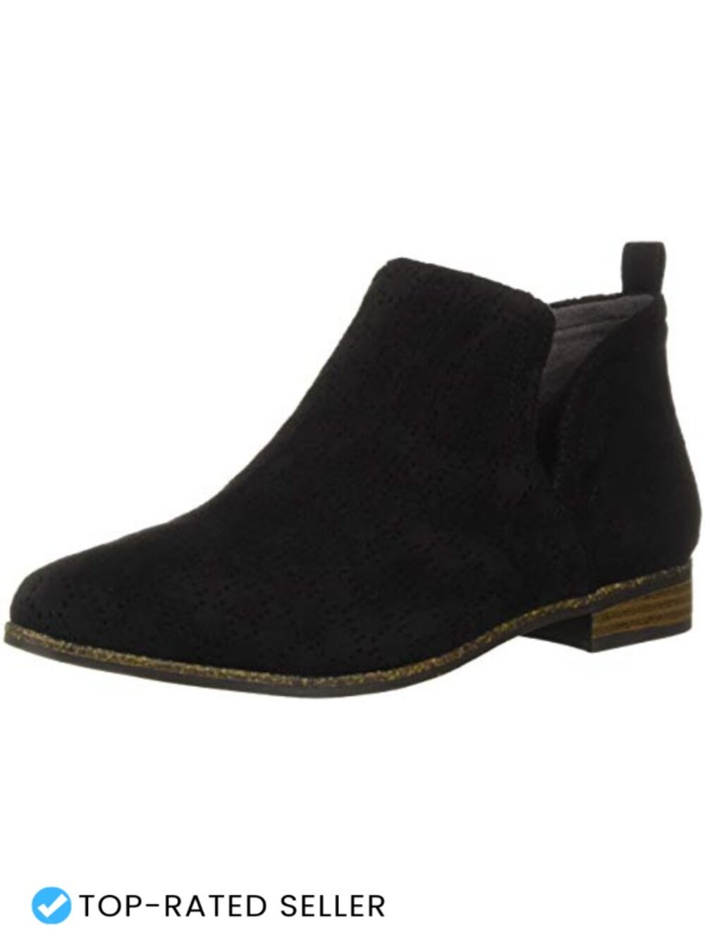 Womens Slip On Ankle Bootie Low Block Heel Comfort Round Toe Recycled